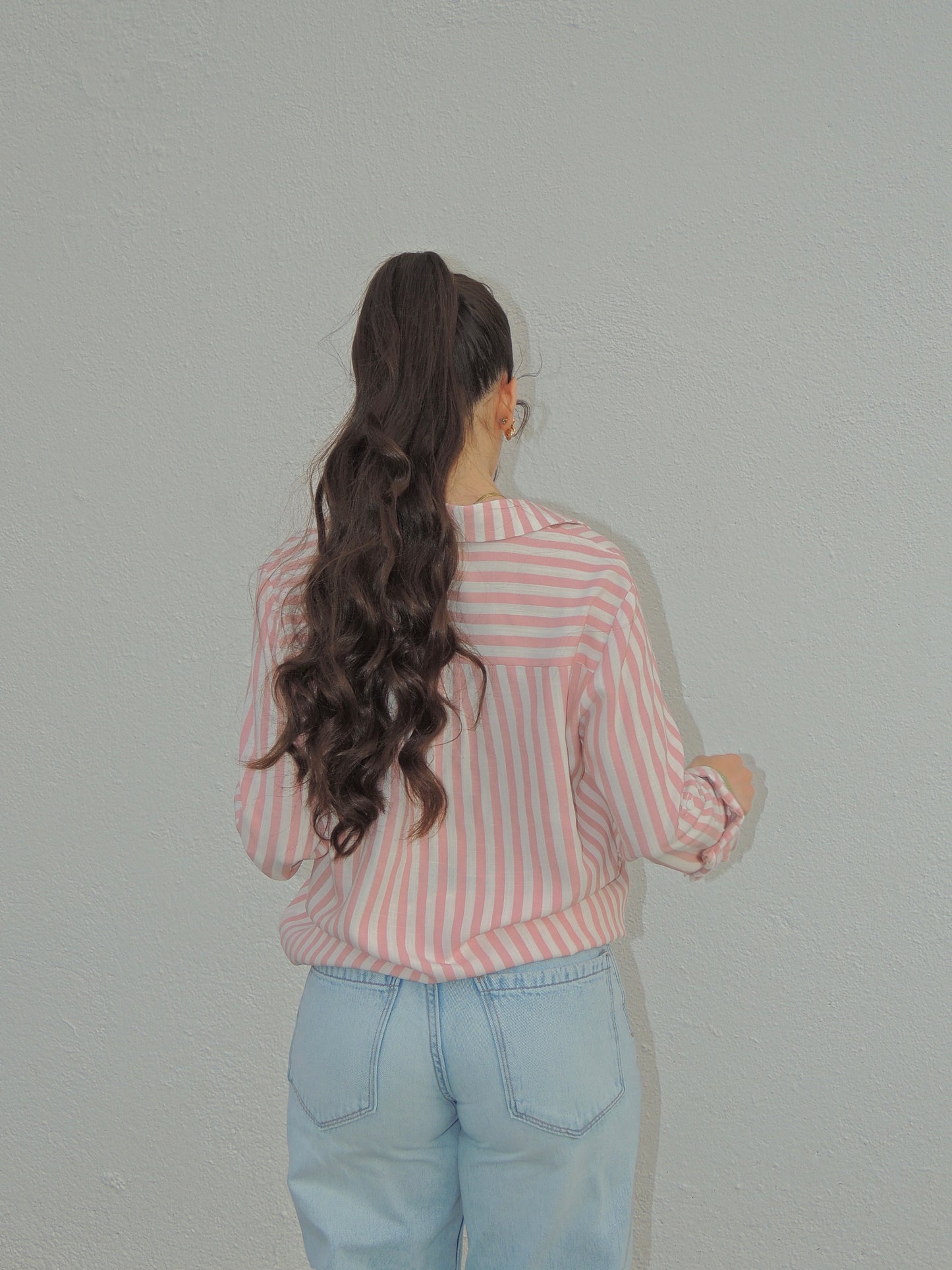 CAMISA RAYAS ROSA